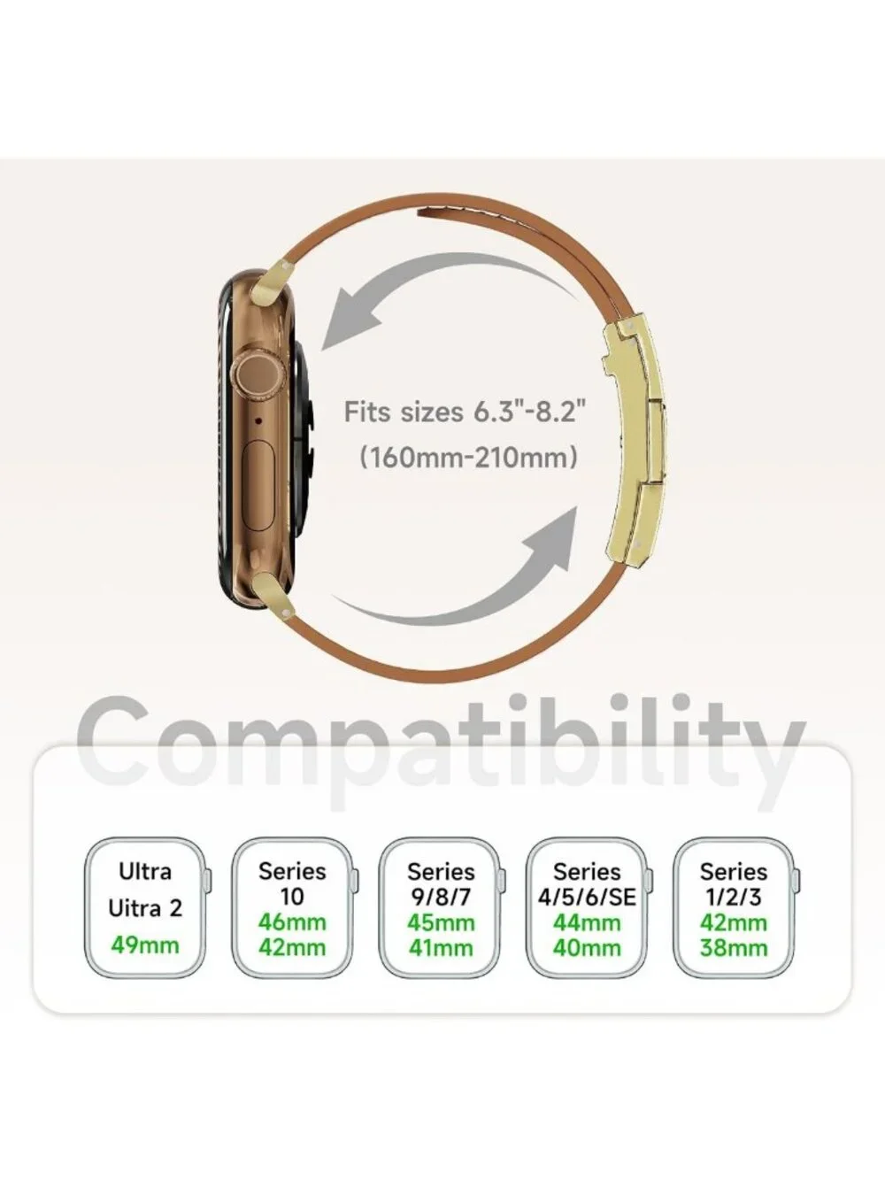 Stylish Genuine Leather Apple Watch Band for Women | H Buckle, Compatible